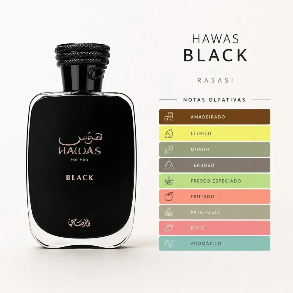 Perfume Hawas Black Edp Rasasi Masculino 100ml Rasasi - #2