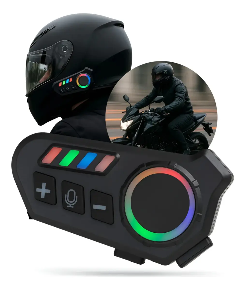 Fone De Ouvido Para Capacete Moto Bluetooth Rgb Sem Fio - #7