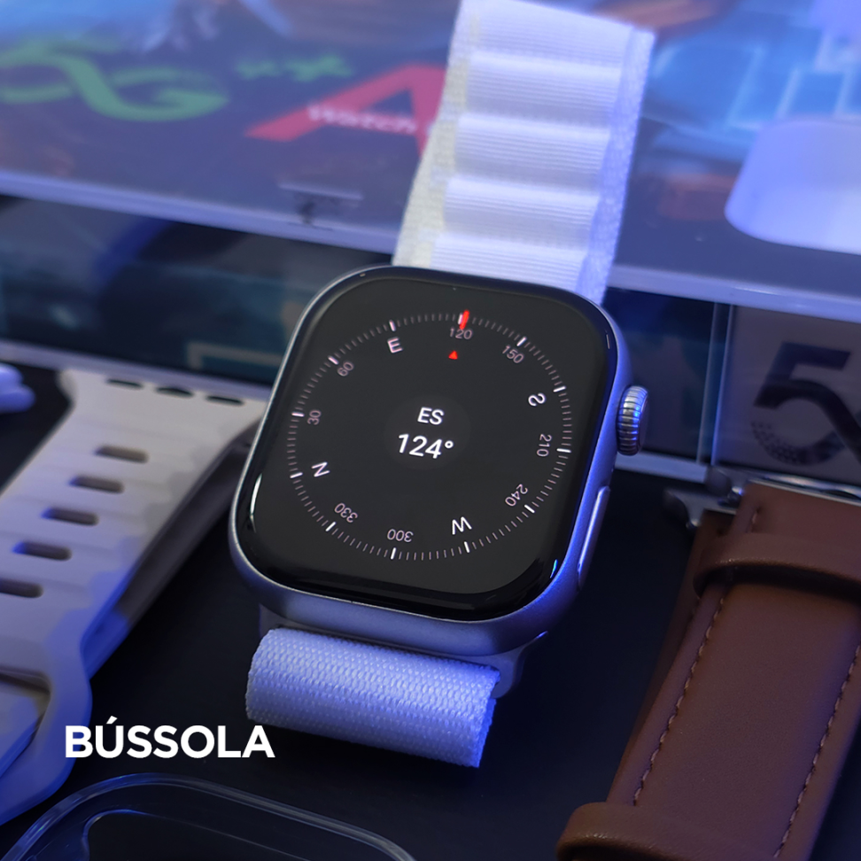 Smartwatch Microwear W11A 5g Chip 46mm com camera 4 Pulseiras 5g Chip WhatsApp-Spotify-Youtube-TTK