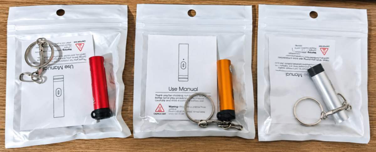 Isqueiro Elétrico Portátil USB Tipo-C Fêmea Recarregável com Chaveiro