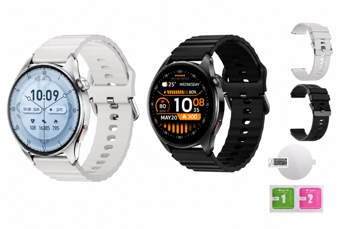 Smartwatch Haylou Watch 4S com GPS, Tela AMOLED de 1.43