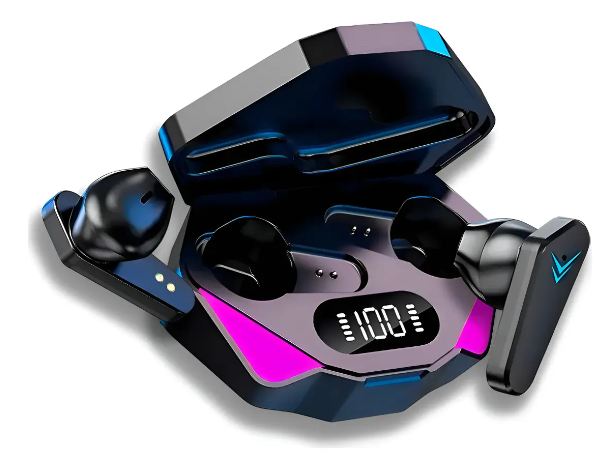 Fone De Ouvido Gamer Bluetooth JYW 025 Com Estojo Carregador