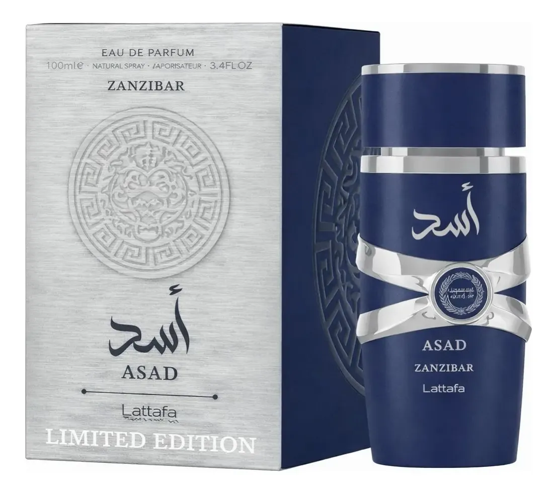 Perfume Lattafa Asad Zanzibar Limited 100ml árabe masculino