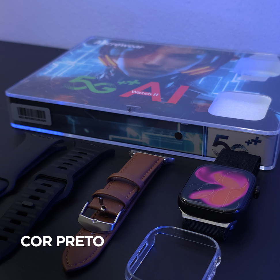 Smartwatch Microwear W11A 5g Chip 46mm com camera 4 Pulseiras 5g Chip WhatsApp-Spotify-Youtube-TTK