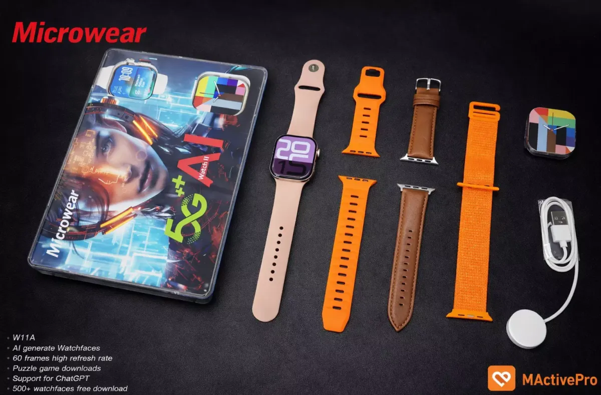 Smartwatch Microwear W11Ai Android 5G 2/16GB Amoled Chip Camera Wifi - Preto, Prata e Titânio Gold - #2