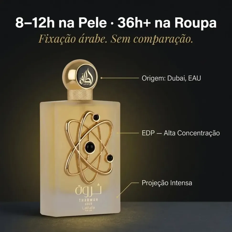 Perfume Tharwah Gold Lataffa Feminino 100ml Eau De Parfum - #5