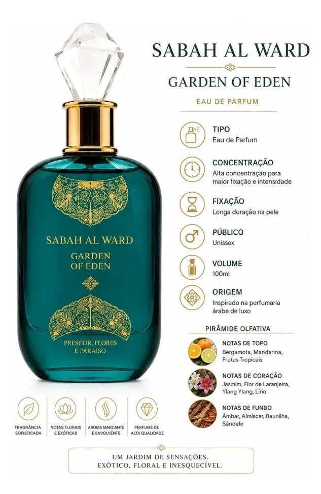 Al Wataniah Sabah Al Ward Garden Of Eden Eau de Parfum Feminino 100ML - #4