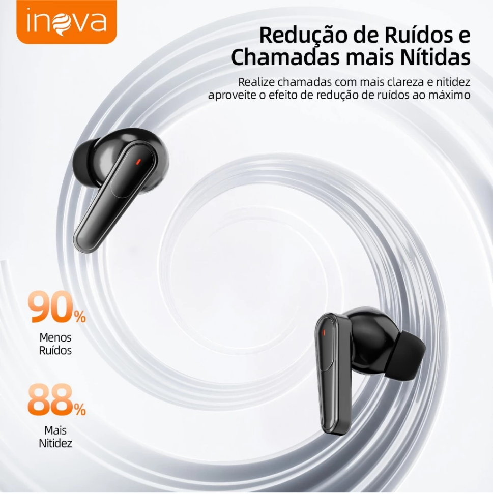 Fone de Ouvido Bluetooth Sem Fio INOVA FON-13084  Estéreo Som HD Conexão Rápida Bateria Longa Duração - #5