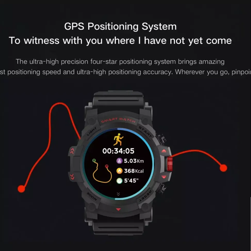 Smartwatch Peje G01C Amoled GPS A Prova D'água - Preto e Bege - #9
