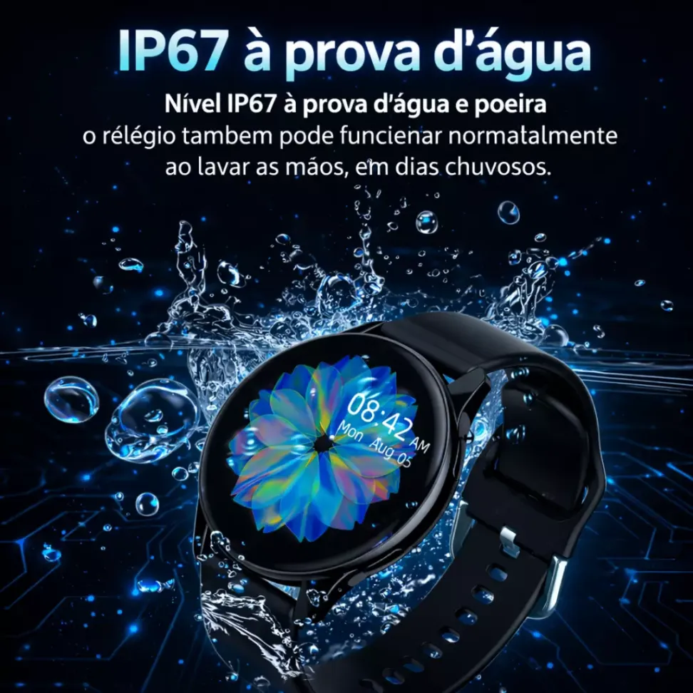 Smartwatch LaxasFit GT3 Amoled Chamadas Pulseira Extra Lançamento - Preto e Rosê Gold - #9