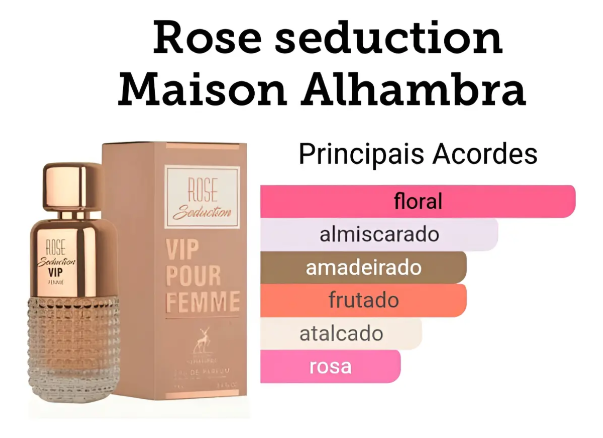 Perfume Maison Alhambra Rose Seduction Vip Edp Feminino 100 Ml