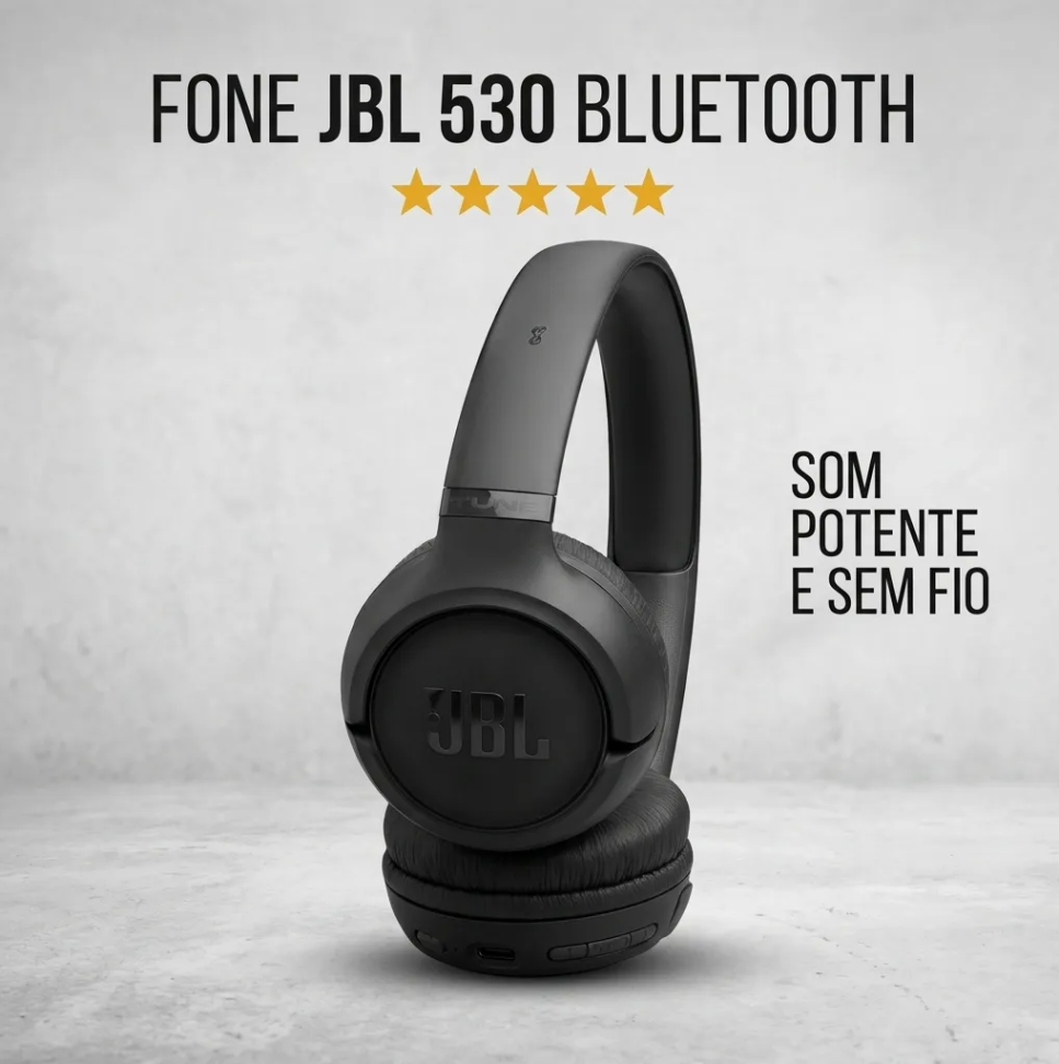 Fone De Ouvido Jbl 530bt Bluetooth Wireless Sem Fio