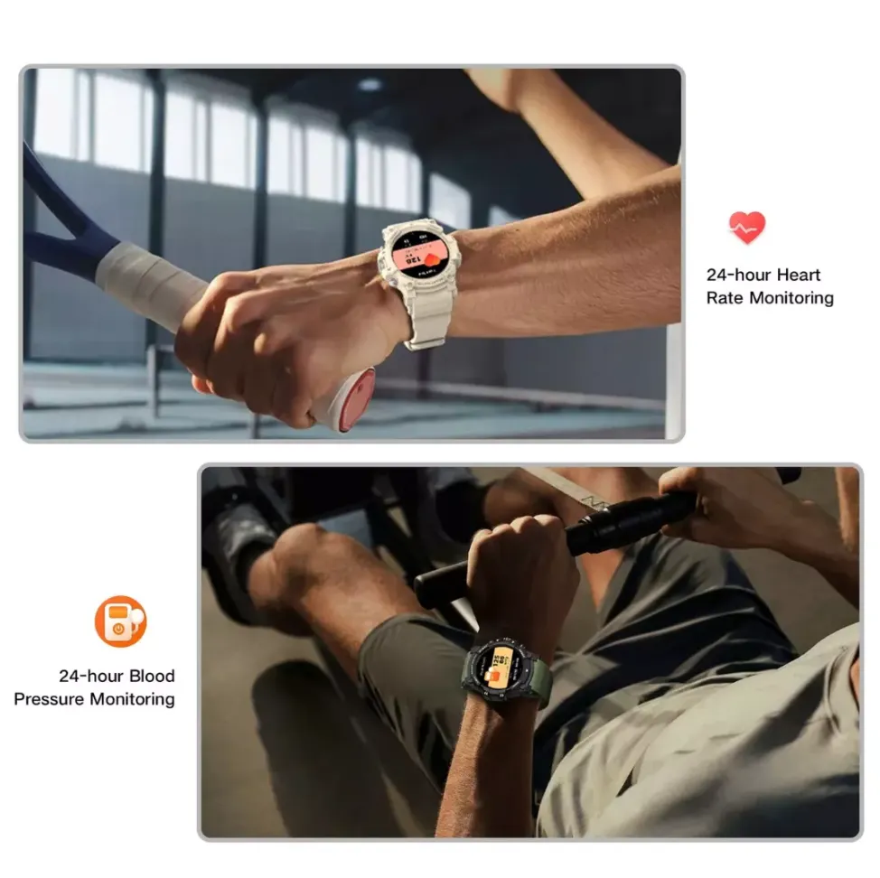 Smartwatch Peje G01C Amoled GPS A Prova D'água - Preto e Bege - #12