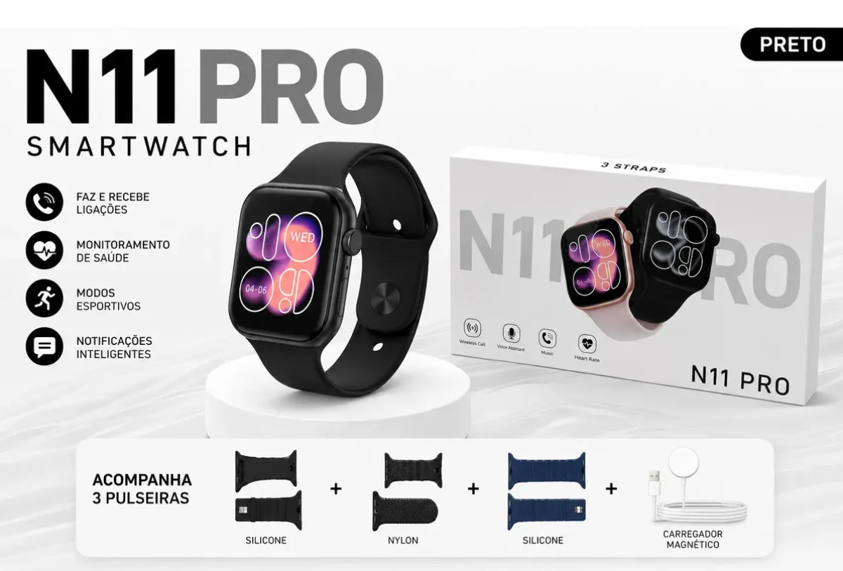 Smartwatch N11 Pro 49mm Relógio Inteligente Bluetooth Nfc
