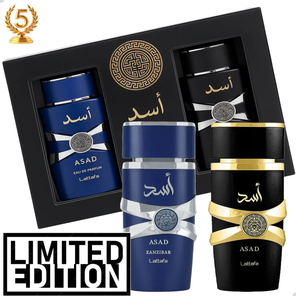 Kit Perfume Lattafa Asad 100ML + Asad Zanzibar 100ML - Masculino