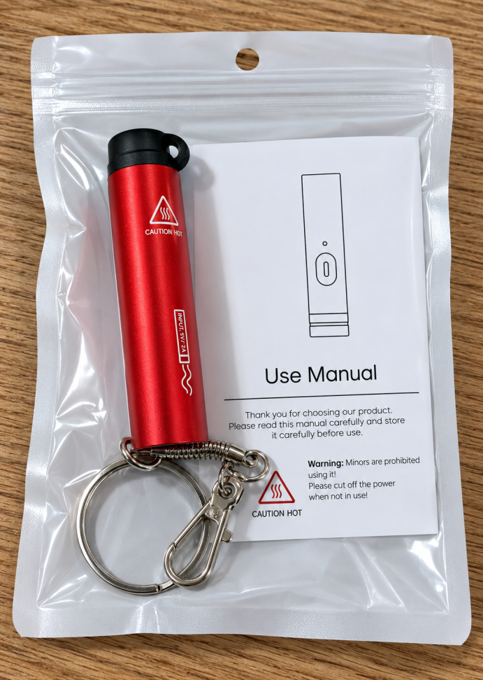 Isqueiro Elétrico Portátil USB Tipo-C Fêmea Recarregável com Chaveiro - #3