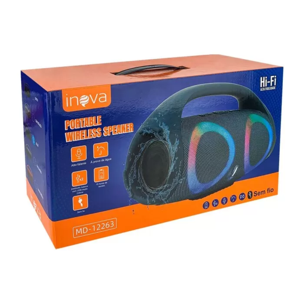 Caixa de som rádio bluetooth 8w MD12263 Inova - #3