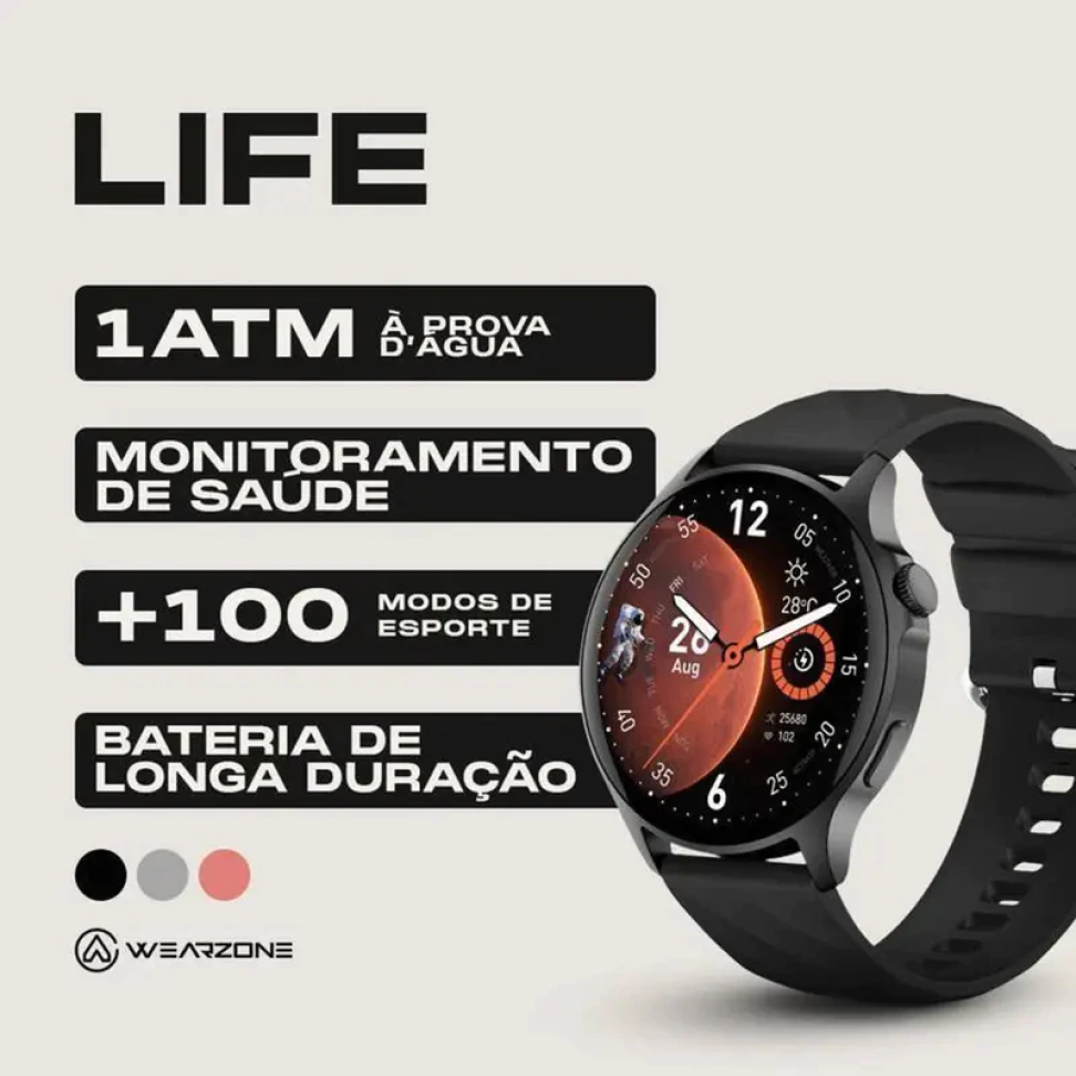Smartwatch Wearzone Life 1atm 1.43 45mm Sport Silicone