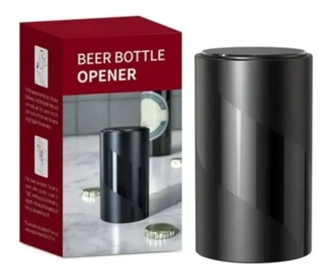 Abridor de Garrafas Magnético Automático Preto Para Cerveja