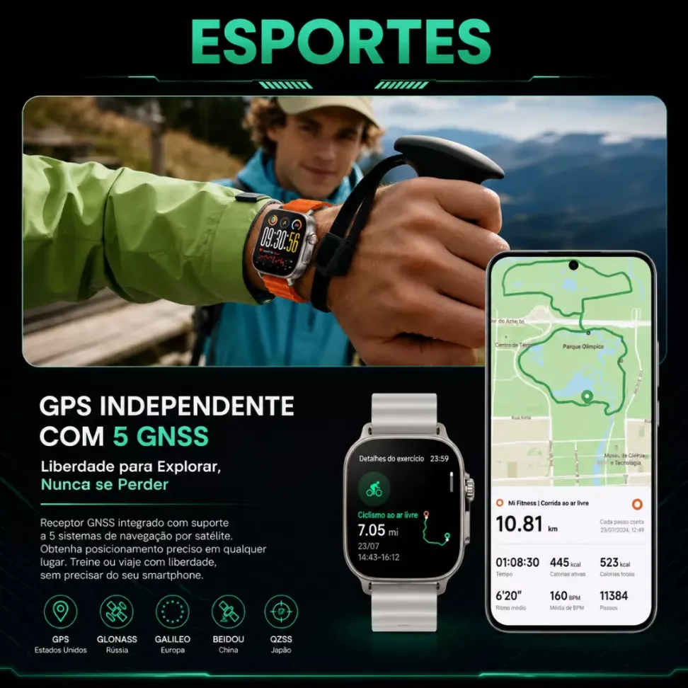 Smartwatch Realme Watch 5 Amoled GPS NFC - Preto e Prateado - #5