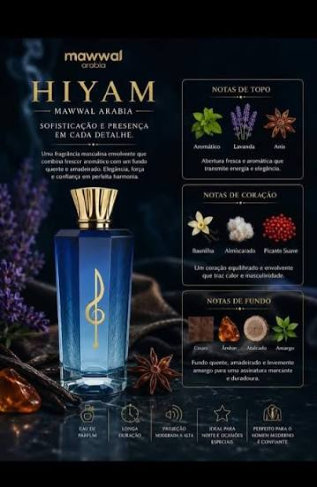 Perfume Mawwal Hiyam Masculino 100ml Eau de Parfum