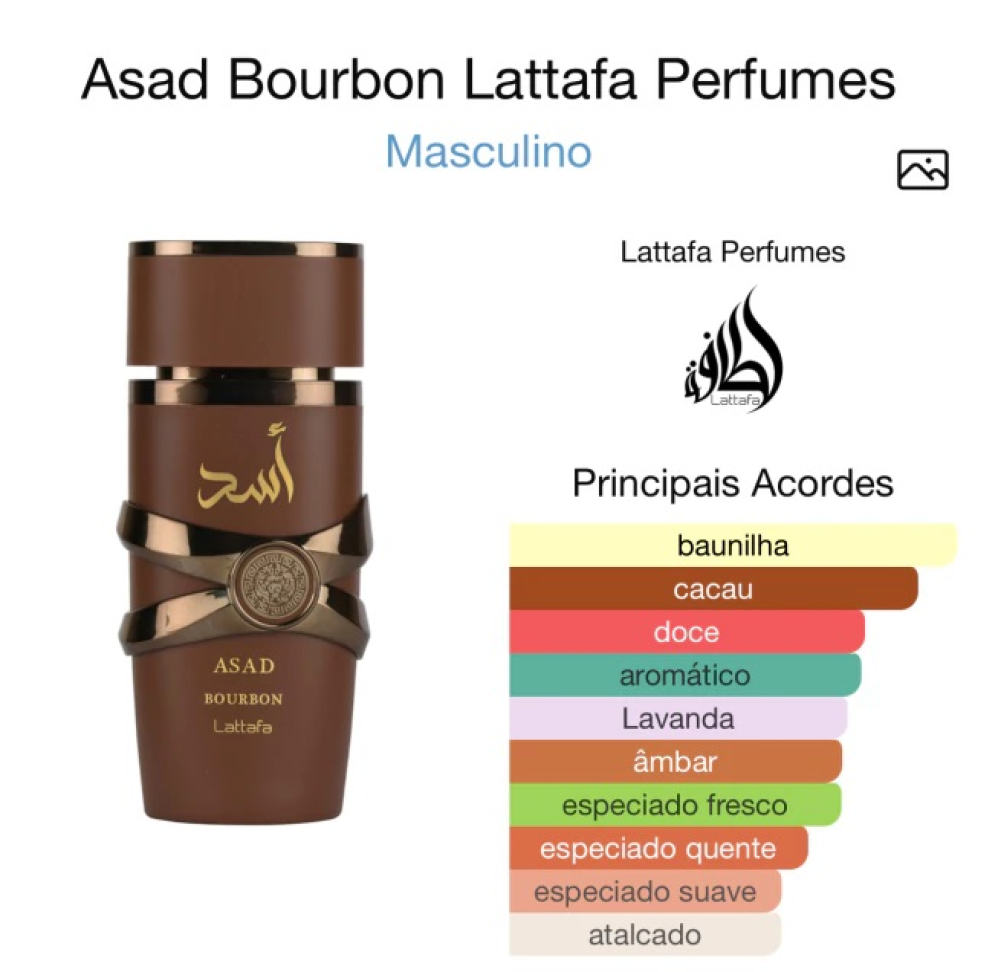 Perfume Lattafa Asad Bourbon Edp Masculino 100ML