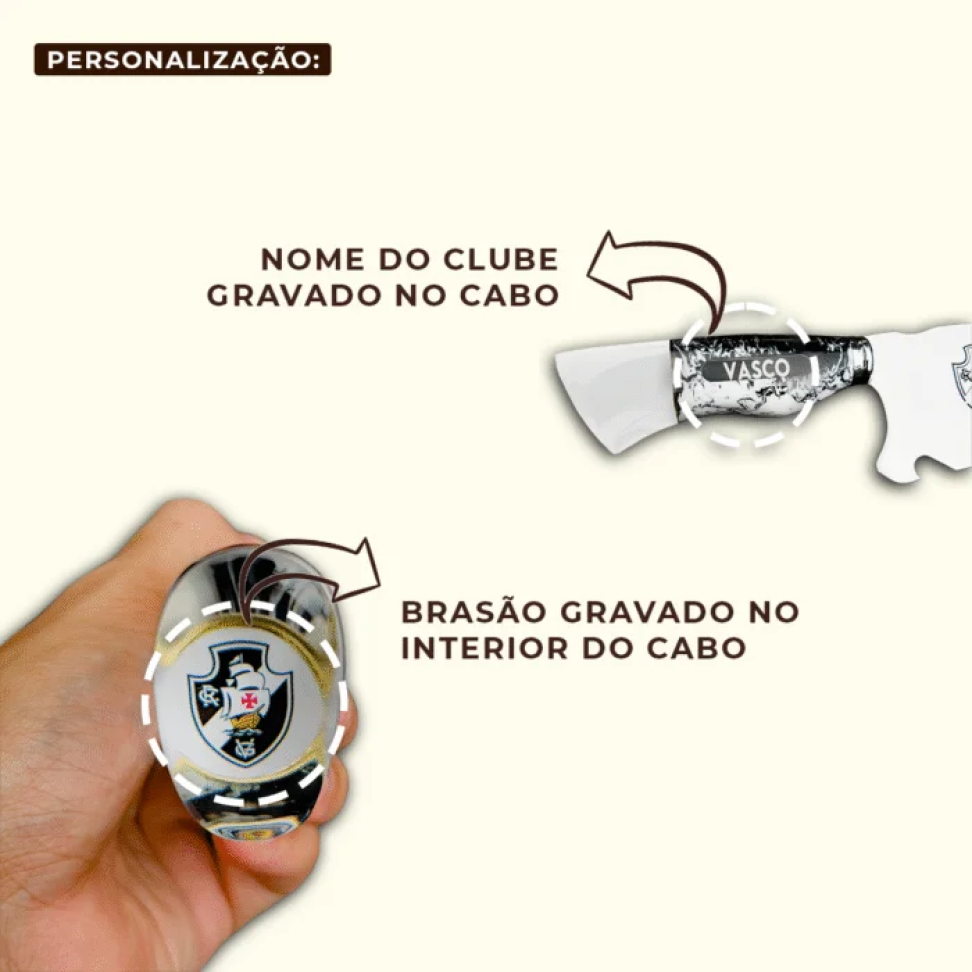 Faca Churrasco Personalizada 10 Pol Aço Inox do seu Time - #4