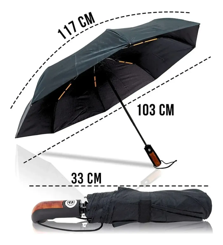 Guarda Chuva Reforçado 103cm Madeira