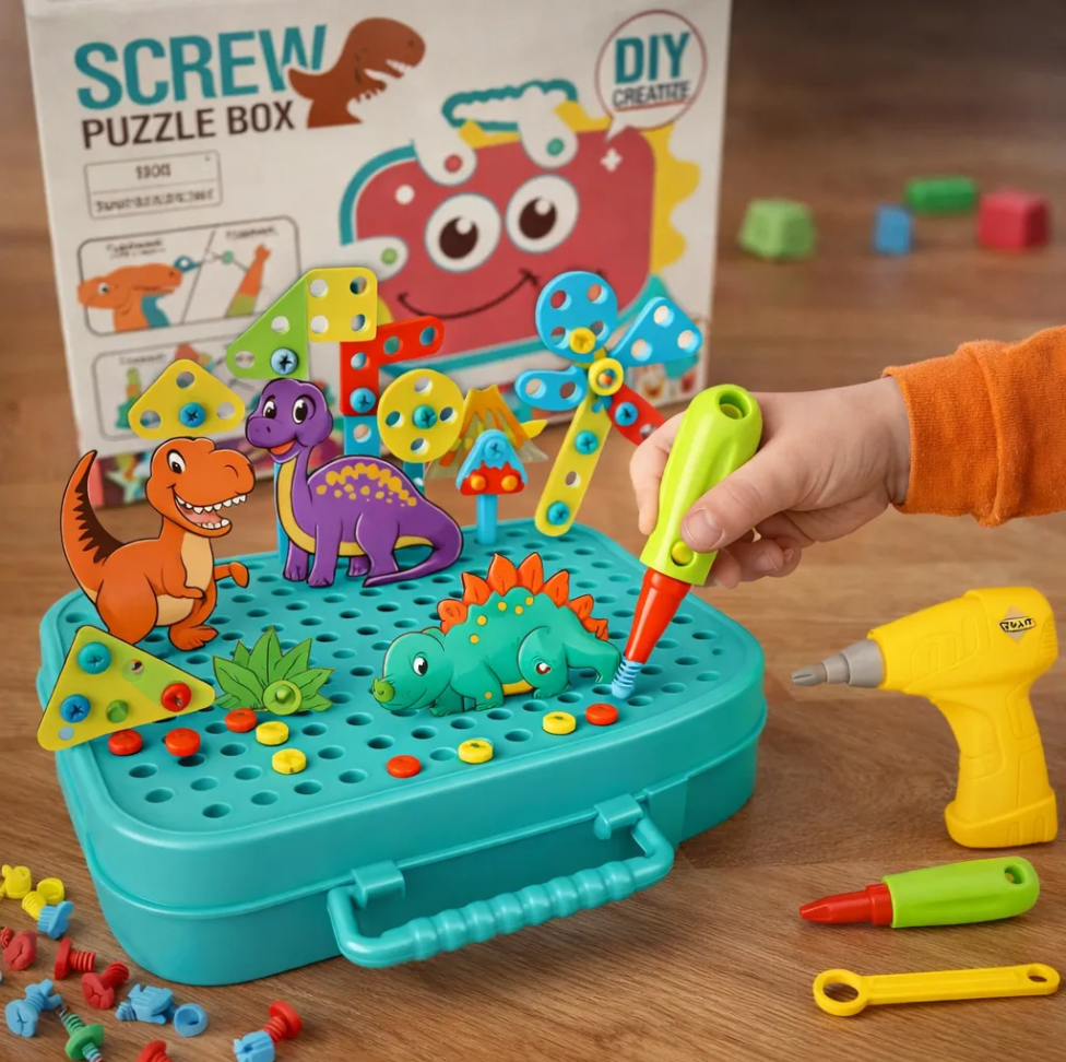 Maleta Brinquedo Dinossauro Infantil C/ Chave e Parafusadeira Elétrica - #3