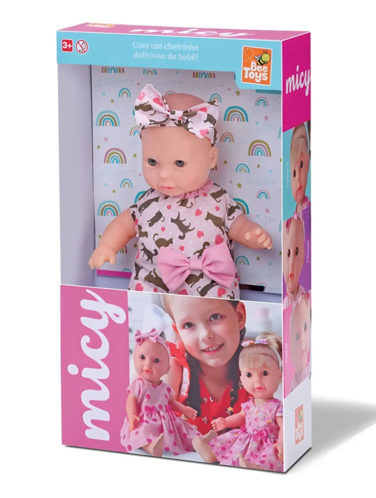 Bebê Boneca Micy Com Tiara