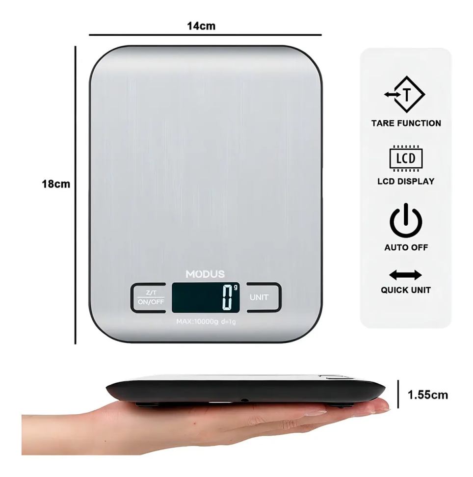 Balança Digital de Cozinha Modus para Alimentos 10 kg