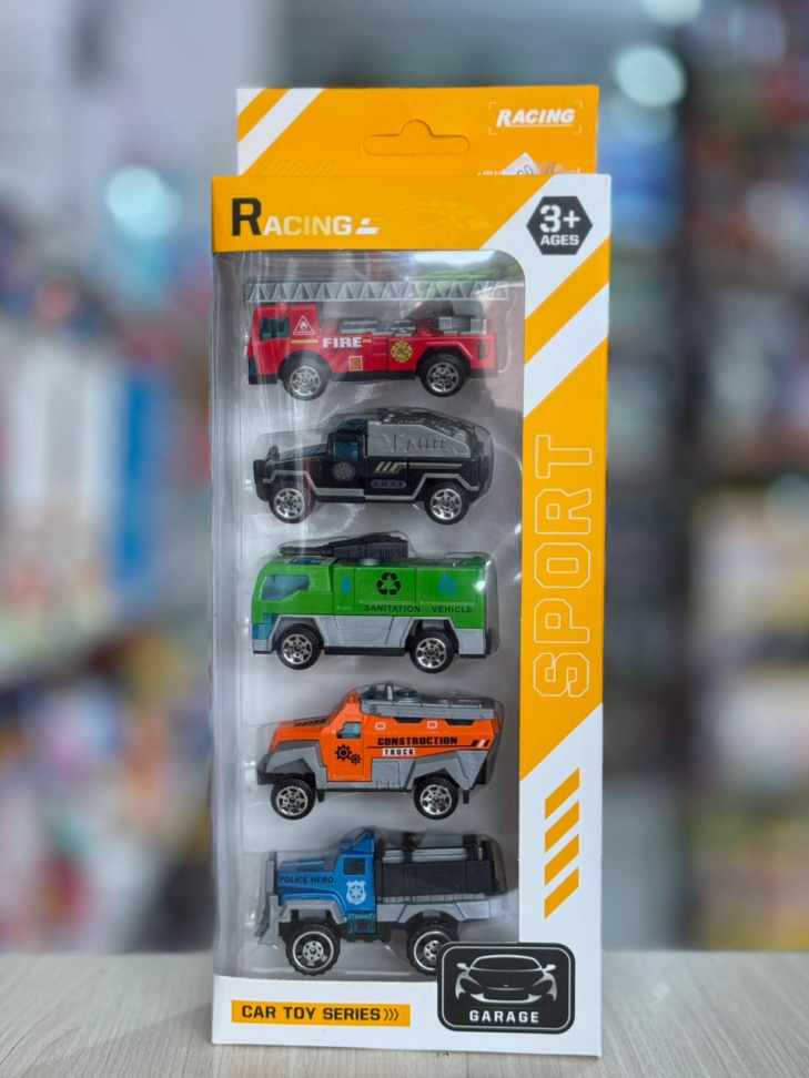 Kit 5 Carrinhos Miniatura em Metal