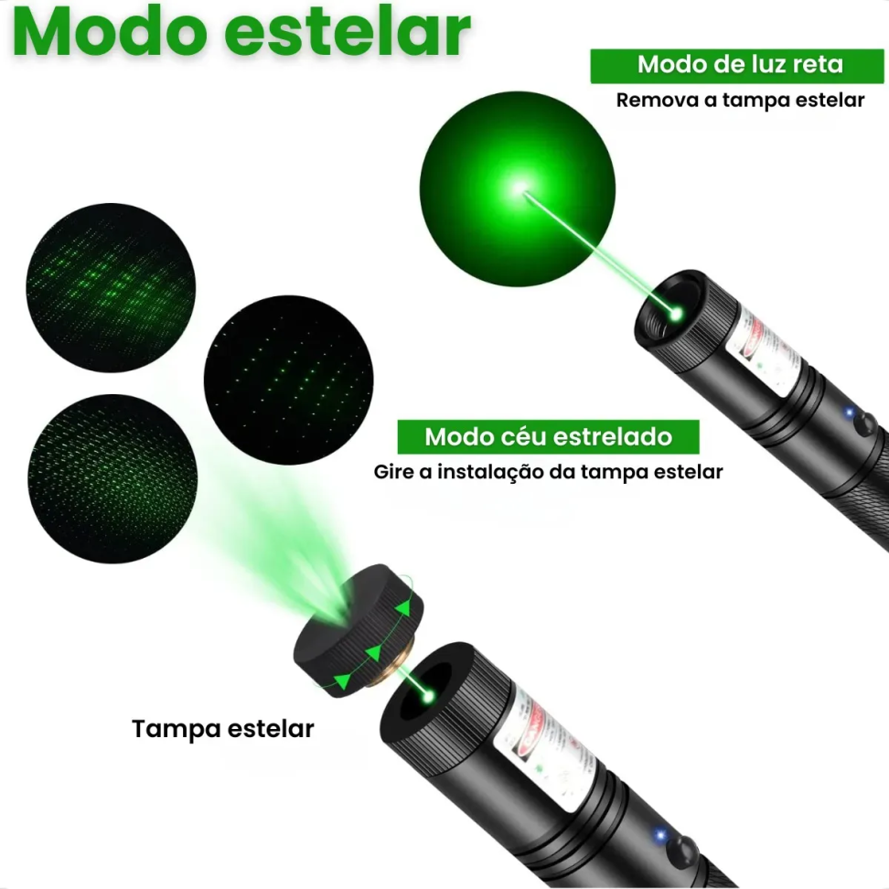 Super Caneta Laser Verde Ultra Forte