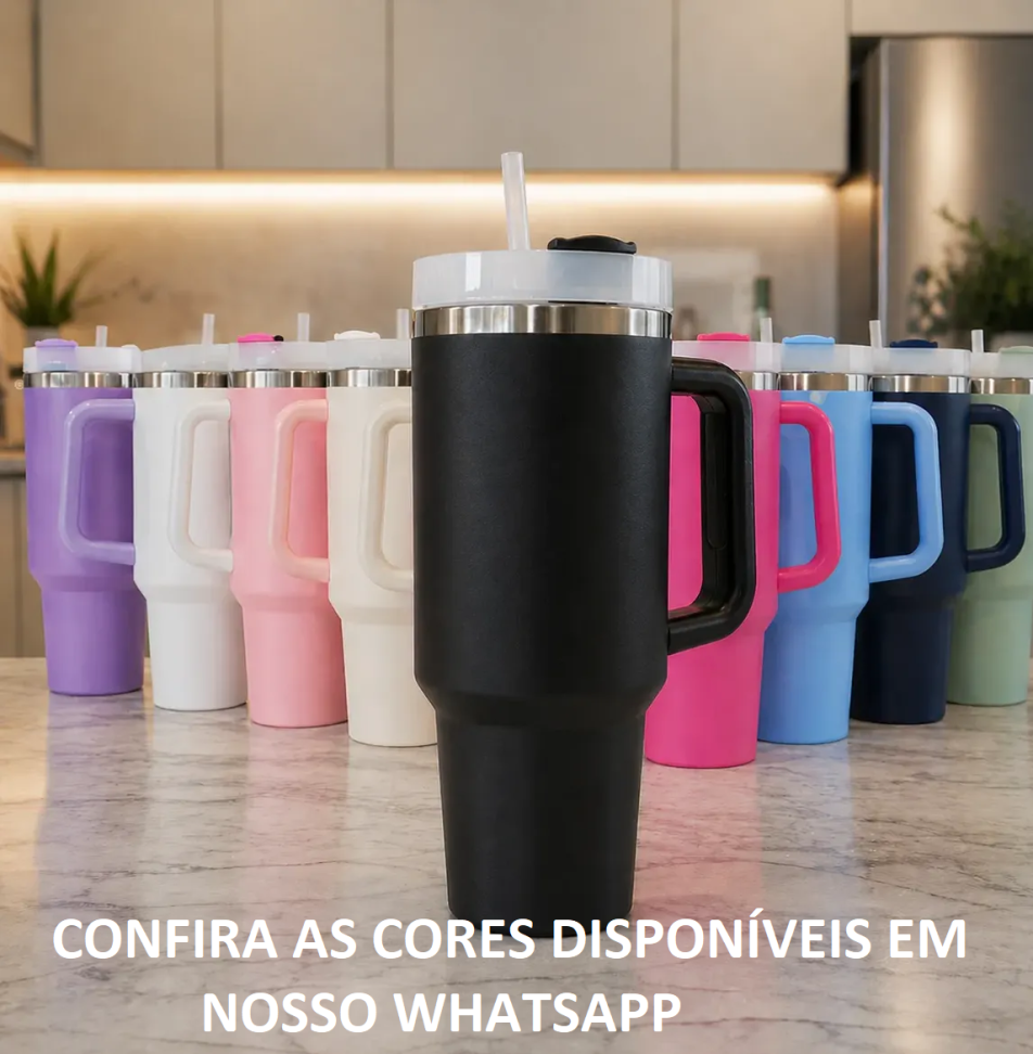 Garrafa Copo Térmico Com Canudo E Tampa 1200ml