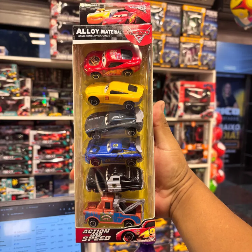 Kit Com 6 Carrinhos de Metal Carros