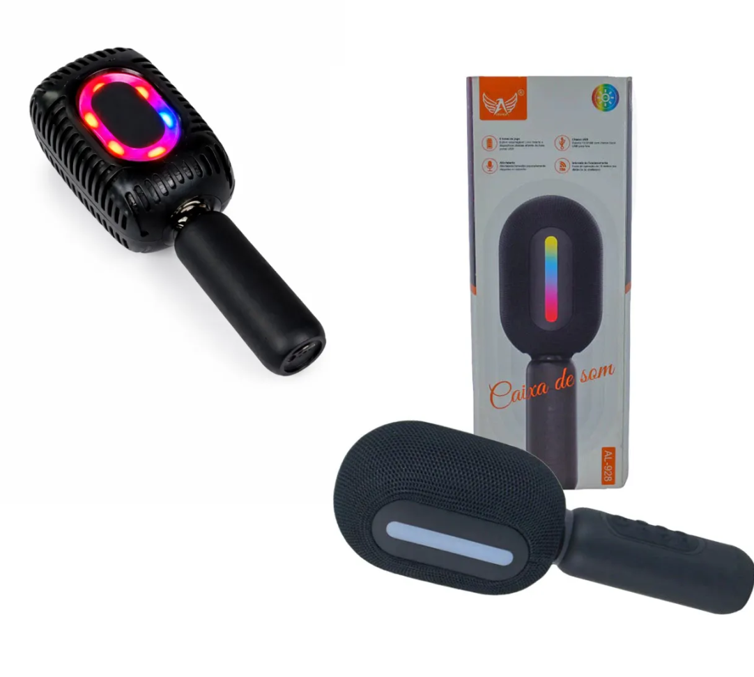 Microfone Karaoke Led RGB Kapbom