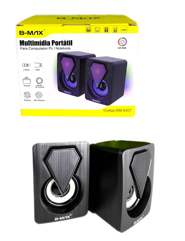 Caixa De Som Pc/notebook C/ Led