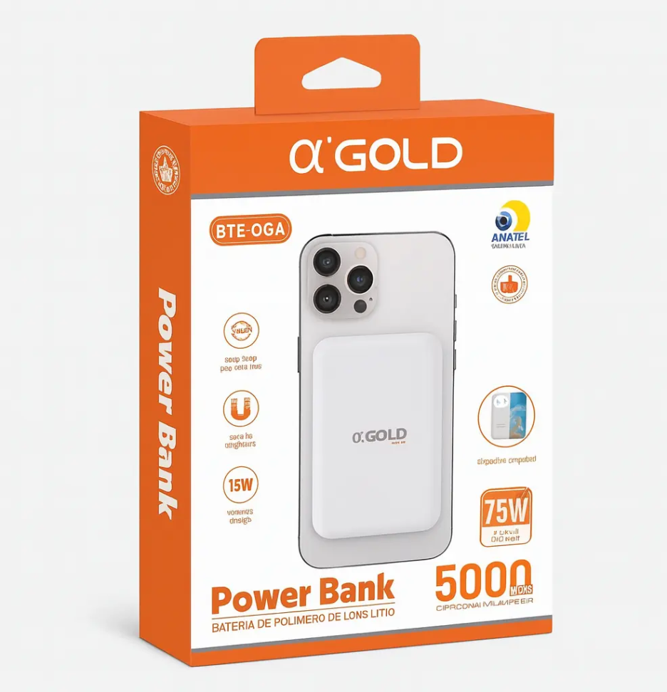 Carregador Portátil Indução 5000mah