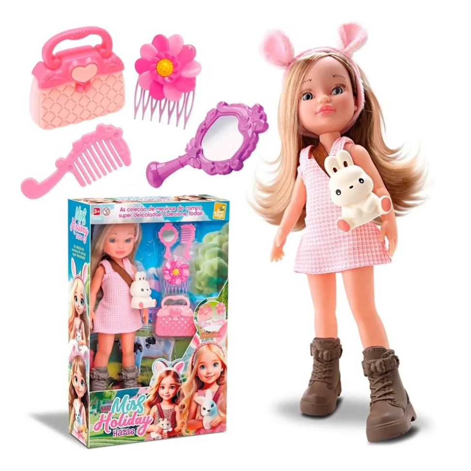 Boneca  Miss Holiday Haras Com Acessórios