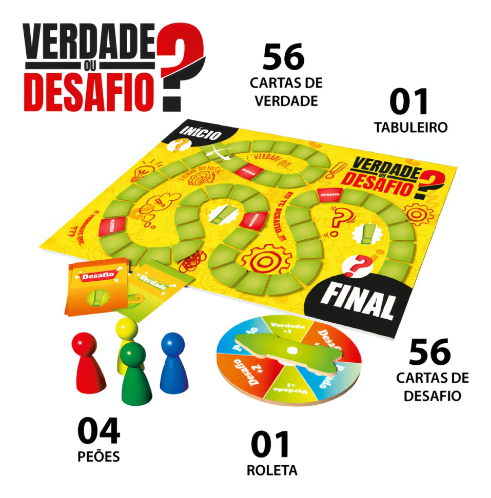 Jogo Tabuleiro Verdade ou Desafio