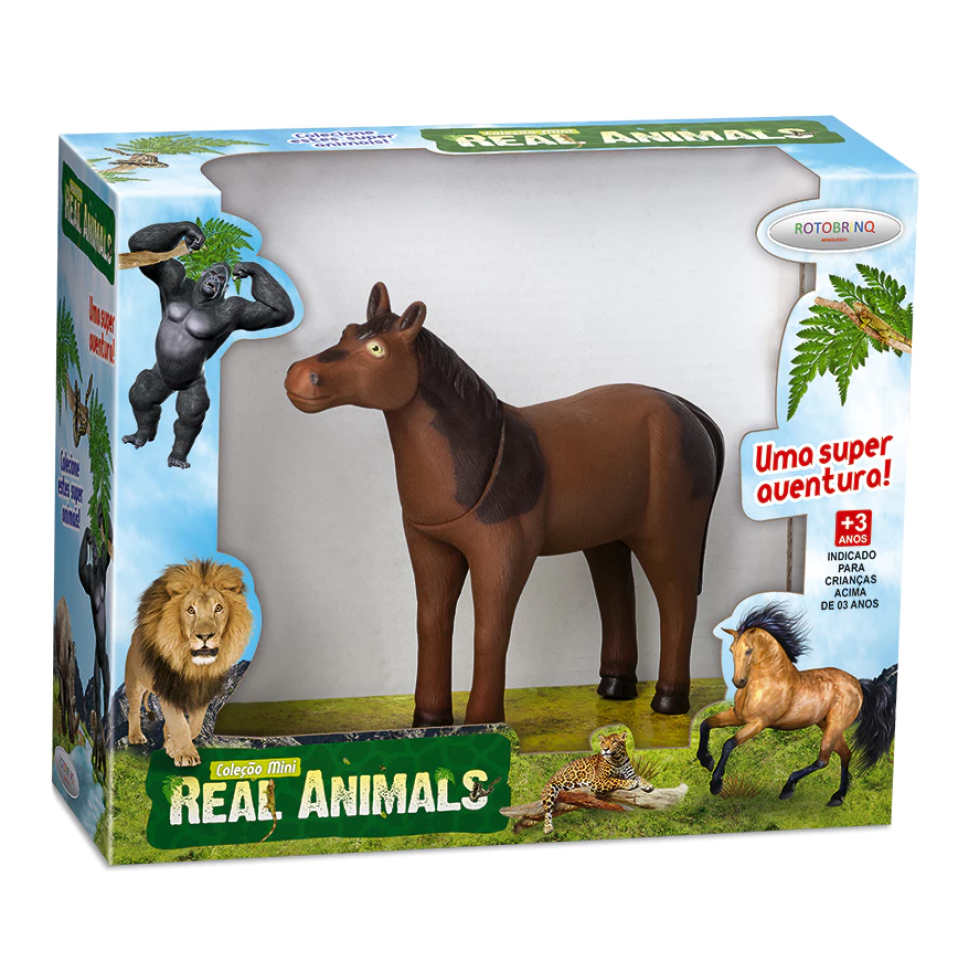 Coleção Mini Animais Da Fazenda em Vinil -  Cavalo Vaca Porco Touro - 4 modelos