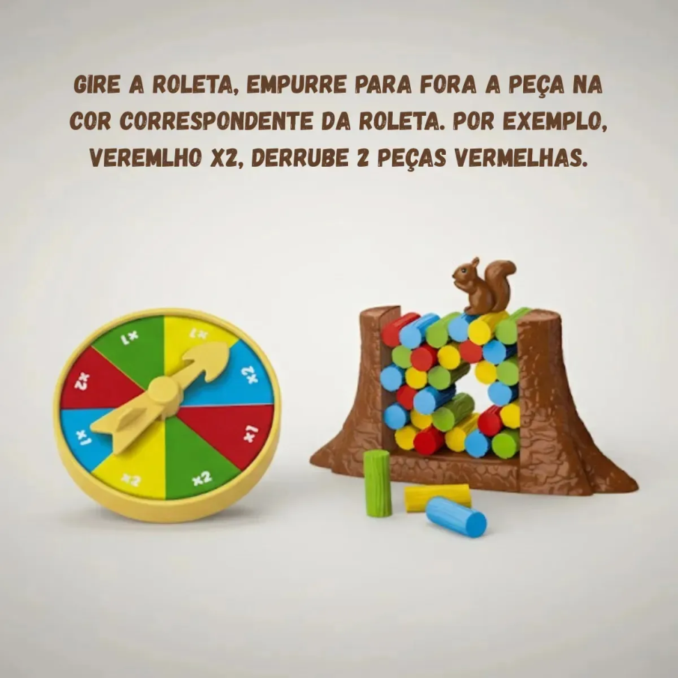 Jogo Equilibra Esquilo Estratégia Família 40 Peças
