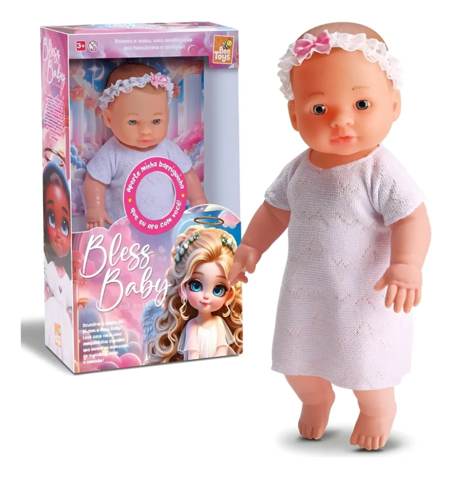 Boneca Oração Bless Baby Reza O Pai Nosso