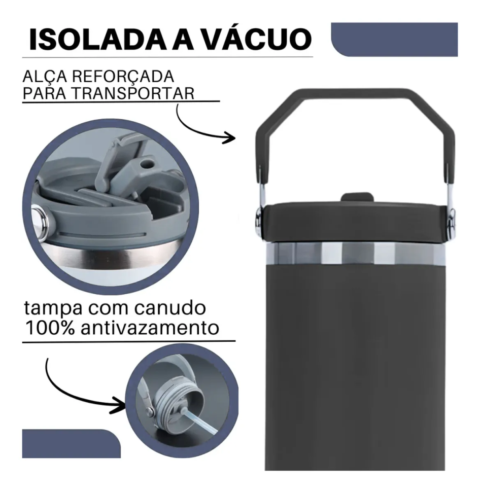 Garrafa Térmica 900 Ml com Alça