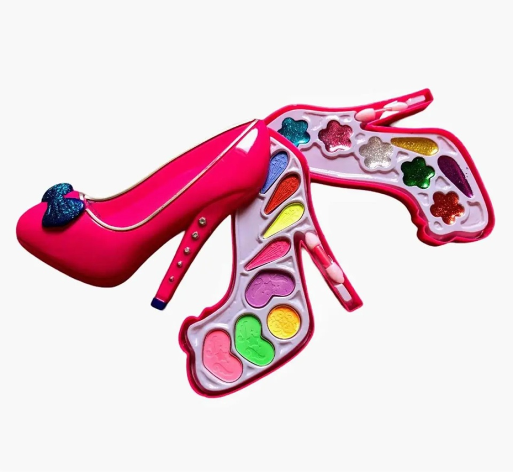 Kit Estojo De Maquiagem Infantil Sapato Rosa