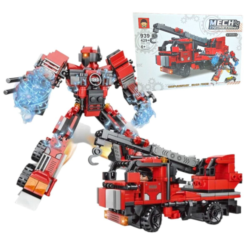 Blocos de Montar / Lego 439 peças 2 em 1 Bombeiros