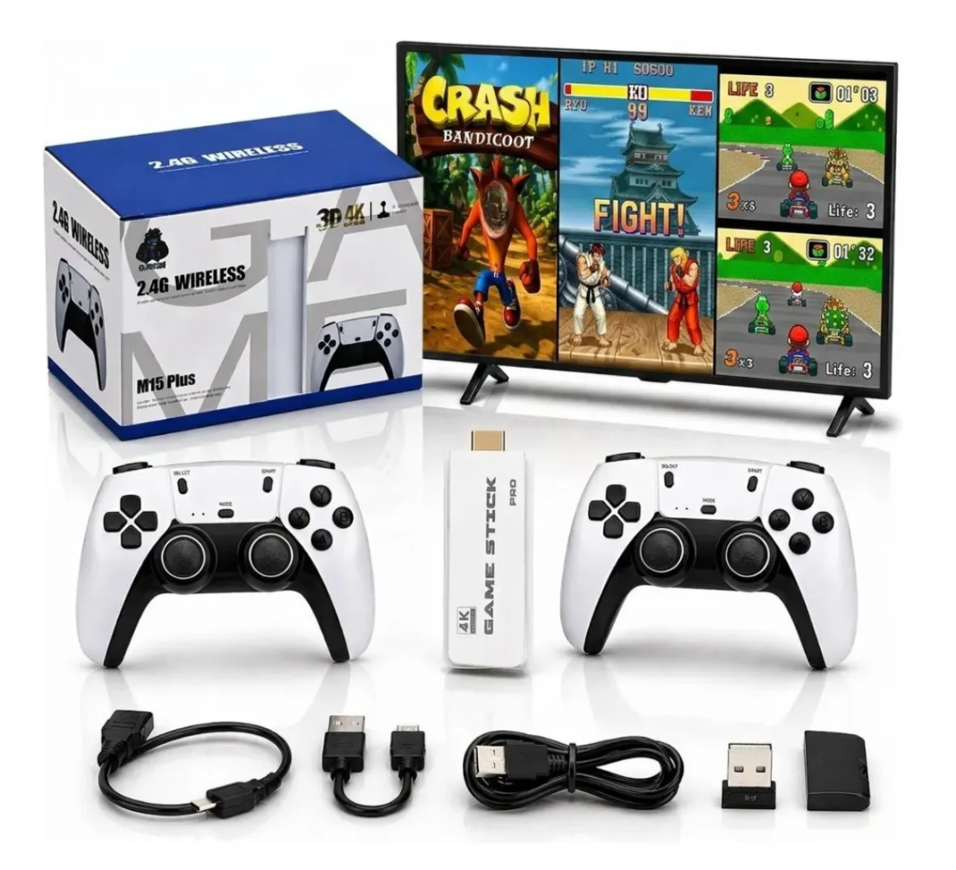 Game Stick Retro com 2 Controles 10 mil jogos