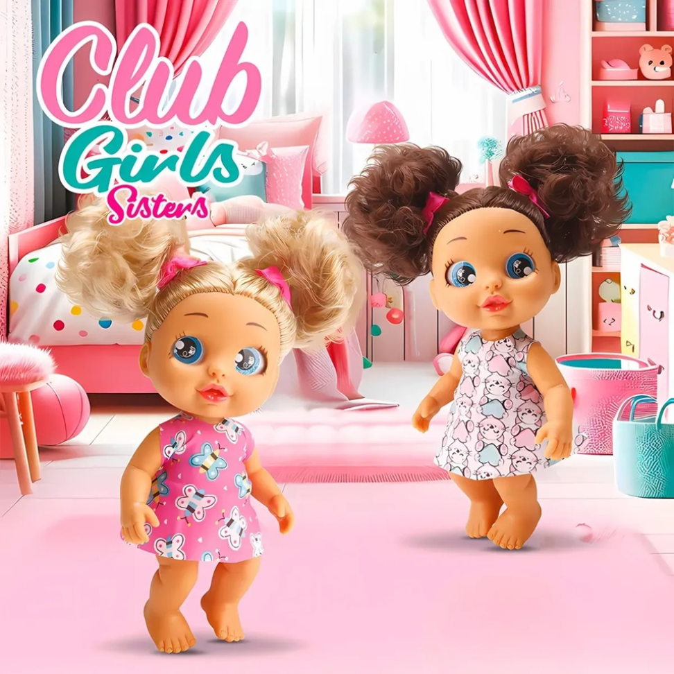 Boneca Infantil Club Girls Sisters 19cm de Vinil Com Vestido - #3