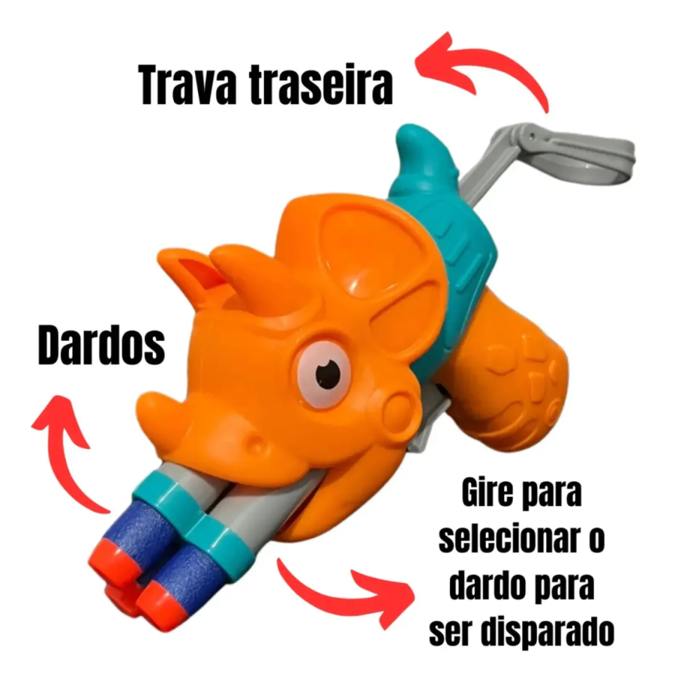 Lança Dardos Little Dino Dinossauro De Brinquedo