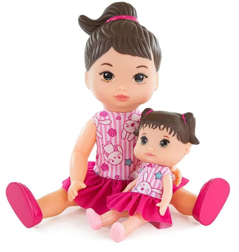 Boneca Menina Ivy Mãe E Filha Morena